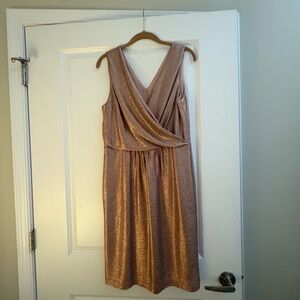 Donna Ricco Shimmering Gold knee length Dress